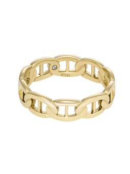 Fossil Anello placcato oro moda Heritage JF04782710 - Diametro: 52 mm donna