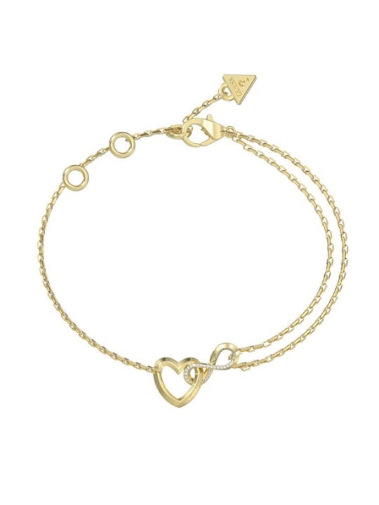 Guess Affascinante bracciale con cuore e simbolo dell'infinito Iconique JUBB05531JWYG - Lunghezza: 18,4 cm donna