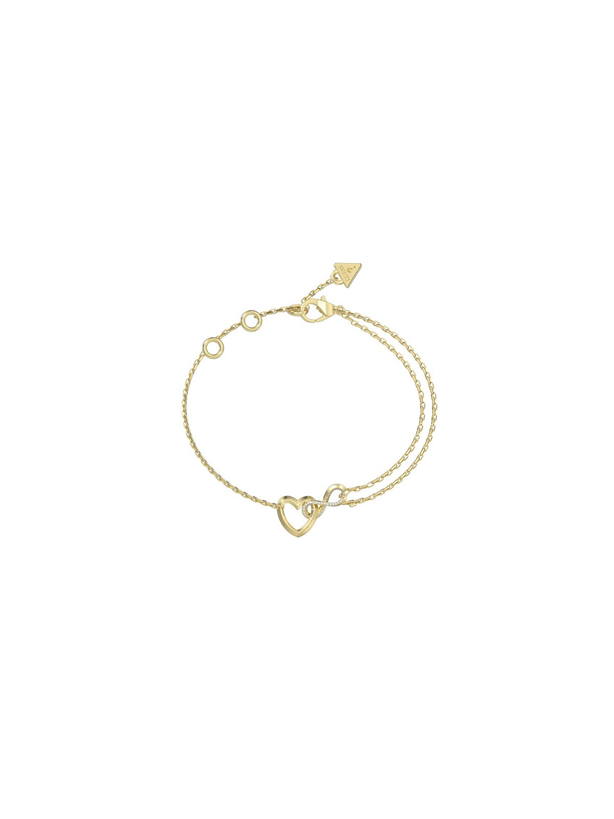 Guess Affascinante bracciale con cuore e simbolo dell'infinito Iconique JUBB05531JWYG - Lunghezza: 18,4 cm donna