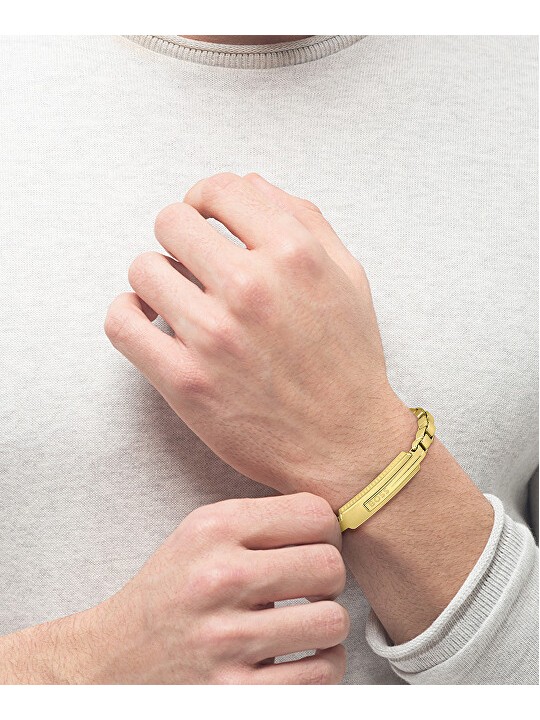 Hugo Boss Elegante bracciale Orlando 1580357 placcato oro - Lunghezza: 19 cm uomo