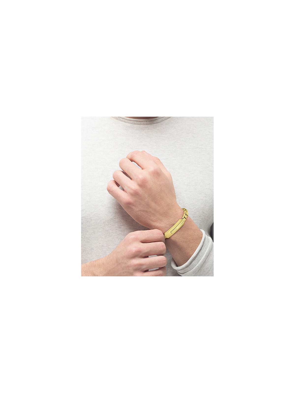 Hugo Boss Elegante bracciale Orlando 1580357 placcato oro - Lunghezza: 19 cm uomo