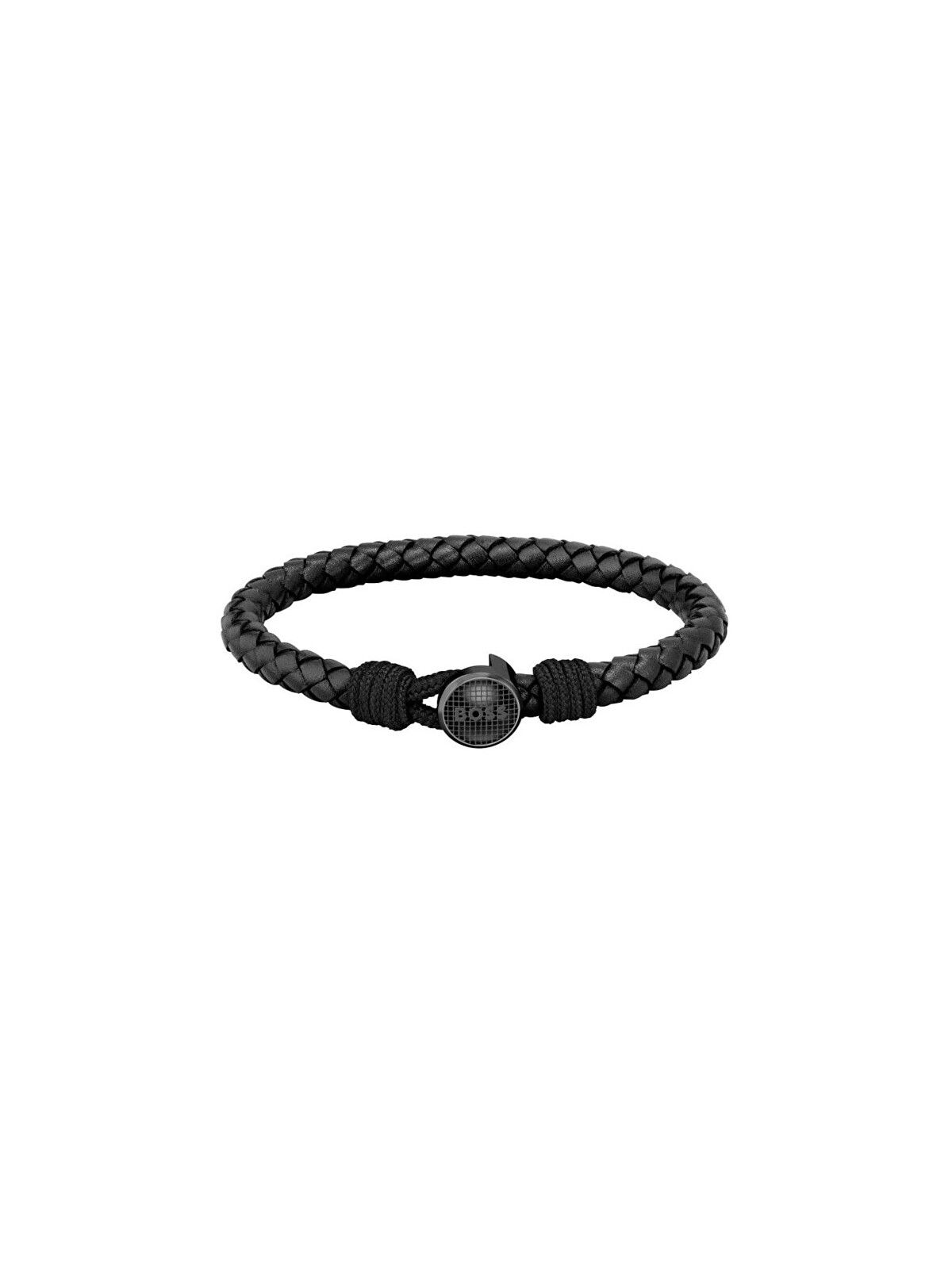 Hugo Boss Elegante bracciale classico in pelle nera 1580468M - Lunghezza: 18 cm uomo