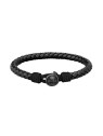 Hugo Boss Elegante bracciale classico in pelle nera 1580468M - Lunghezza: 18 cm uomo