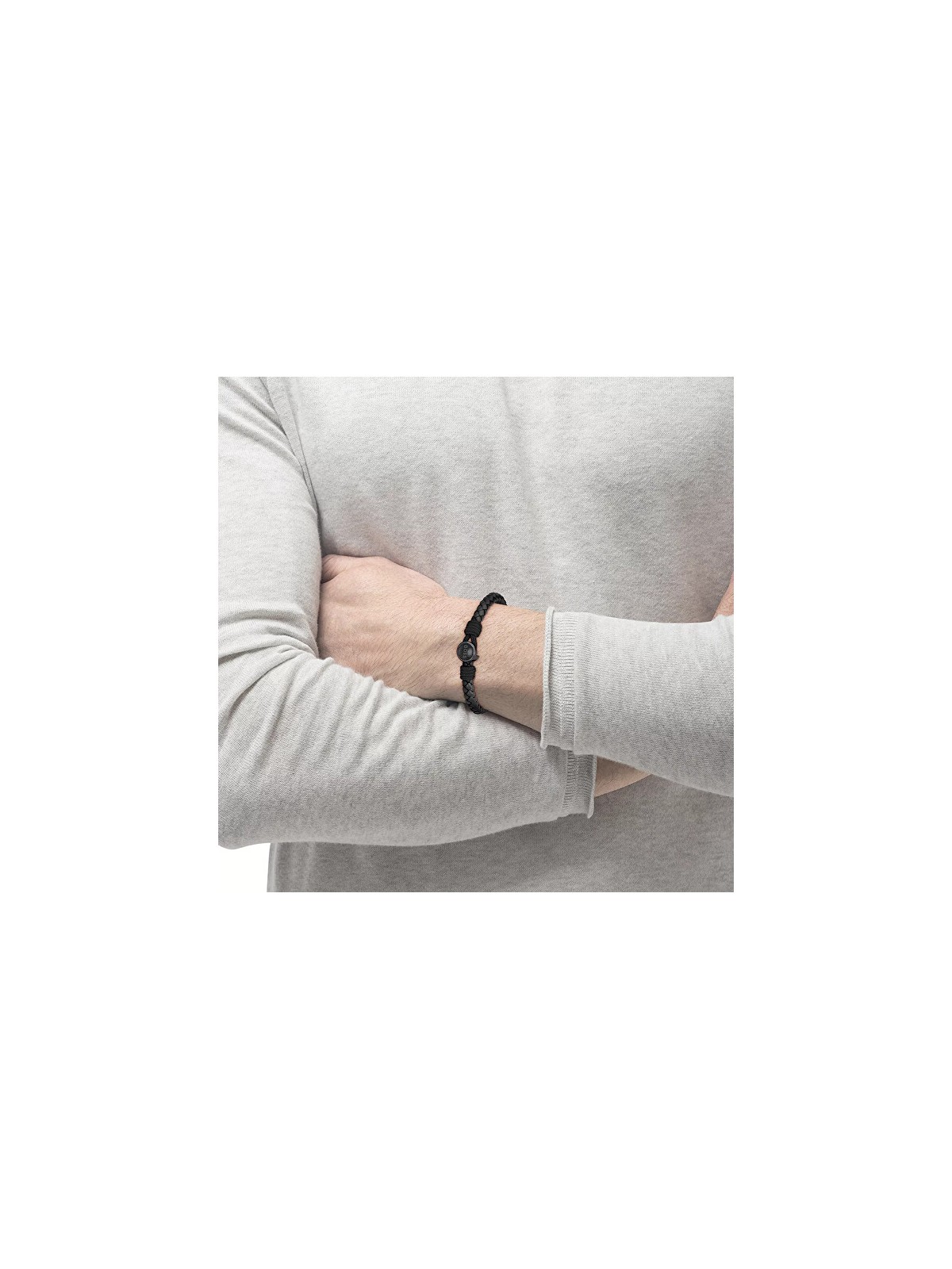 Hugo Boss Elegante bracciale classico in pelle nera 1580468M - Lunghezza: 18 cm uomo