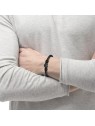 Hugo Boss Elegante bracciale classico in pelle nera 1580468M - Lunghezza: 18 cm uomo