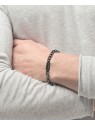 Hugo Boss Elegante bracciale nero da uomo a maglie 1580145 - Lunghezza: 19 cm uomo