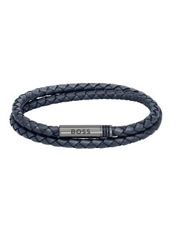 Hugo Boss Elegante bracciale doppio in pelle 1580494 - Lunghezza: 19 cm unisex
