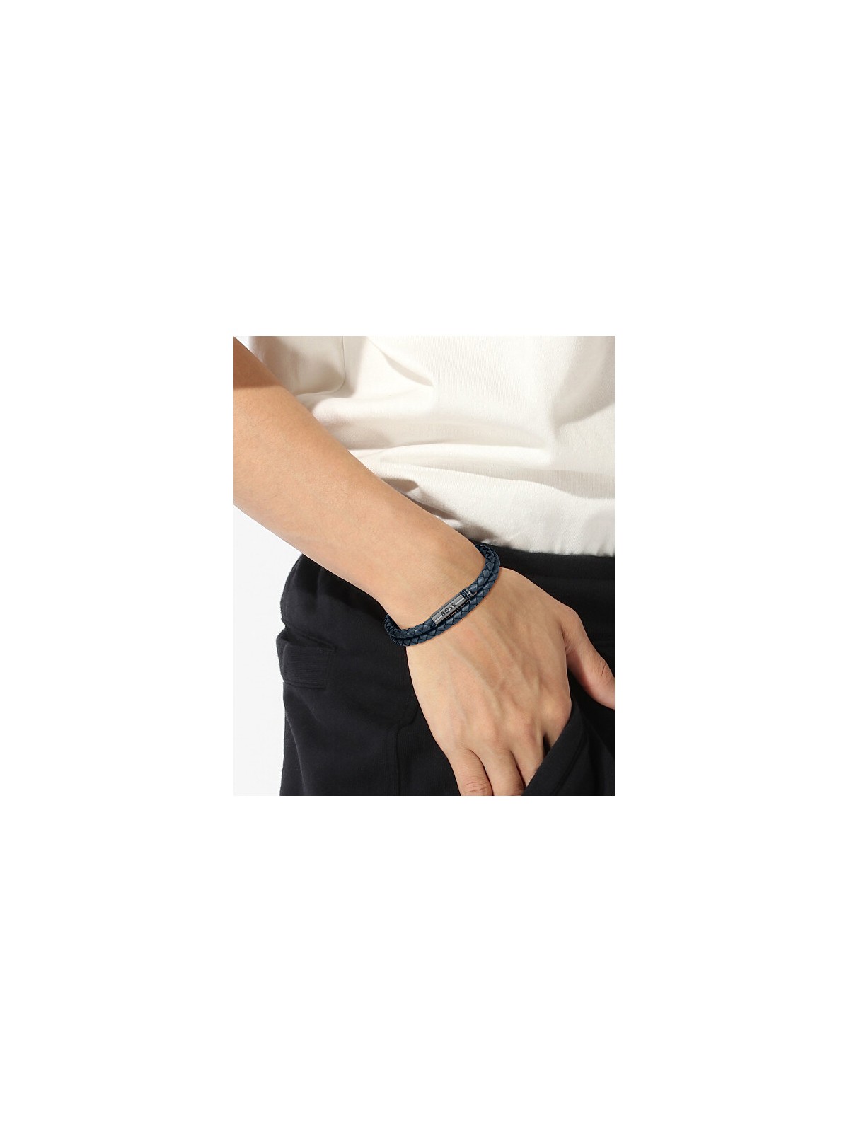 Hugo Boss Elegante bracciale doppio in pelle 1580494 - Lunghezza: 19 cm unisex