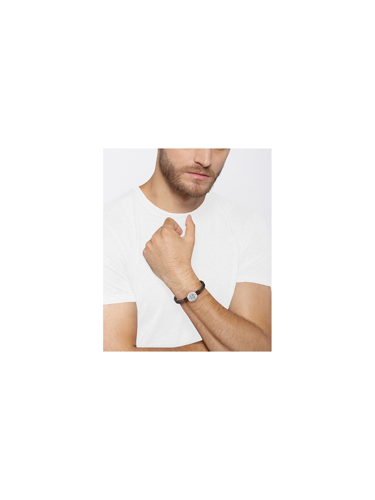 Hugo Boss Elegante bracciale in pelle marrone 1580497 - Lunghezza: 19 cm uomo