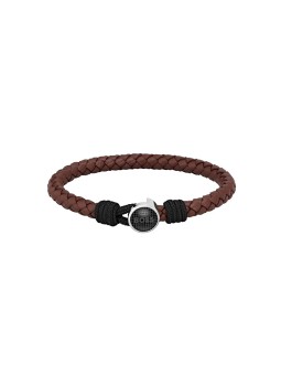 Hugo Boss Elegante bracciale classico in pelle nera 1580467 - Lunghezza: 17,5 cm uomo
