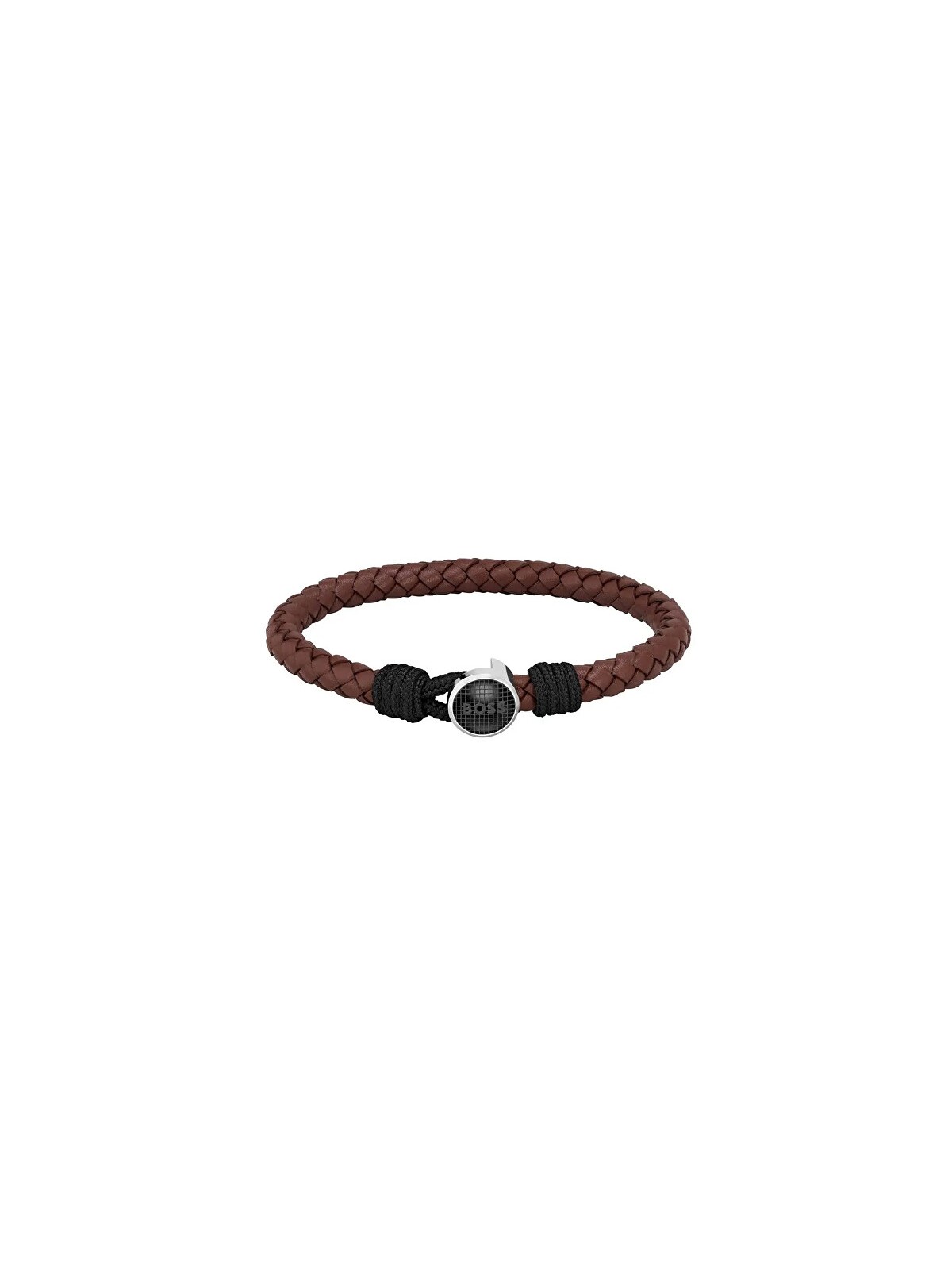 Hugo Boss Elegante bracciale classico in pelle nera 1580467 - Lunghezza: 17,5 cm uomo