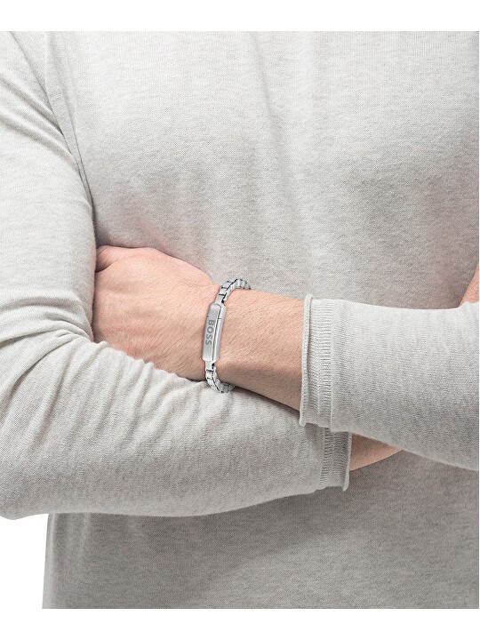Hugo Boss Bracciale uomo senza tempo in acciaio Devon 1580596 - Lunghezza: 19 cm uomo