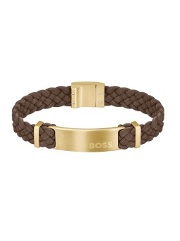 Hugo Boss Bracciale uomo in pelle scamosciata Dylan 1580607 - Lunghezza: 19 cm uomo