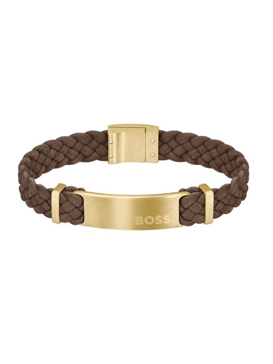 Hugo Boss Bracciale uomo in pelle scamosciata Dylan 1580607 - Lunghezza: 19 cm uomo