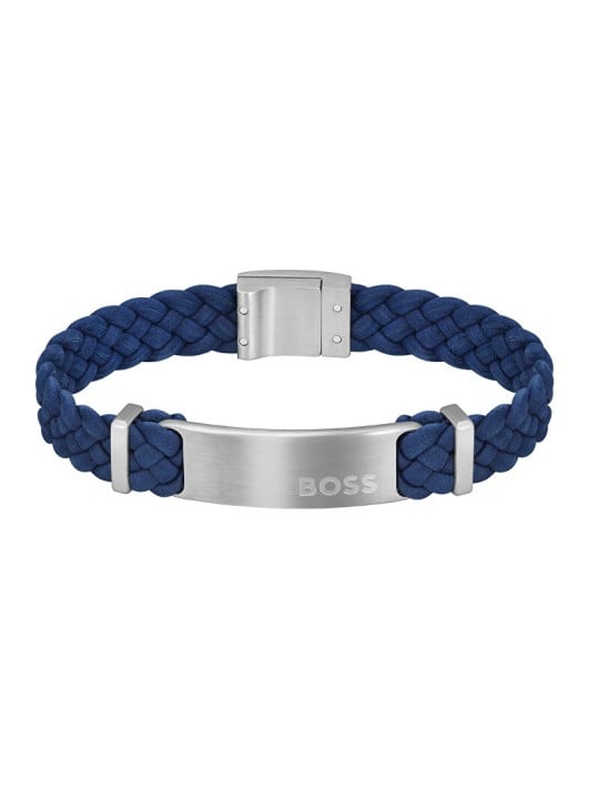 Hugo Boss Bracciale da uomo in pelle scamosciata Dylan 1580609 - Lunghezza: 19 cm uomo