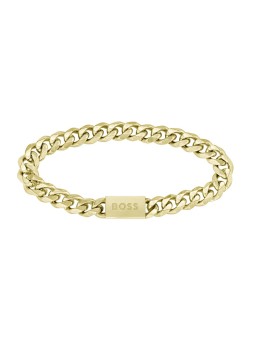 Hugo Boss Elegante bracciale placcato oro da uomo a maglie 1580403 - Lunghezza: 19 cm uomo