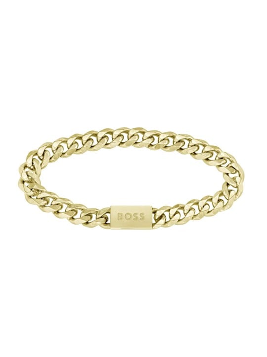 Hugo Boss Elegante bracciale placcato oro da uomo a maglie 1580403 - Lunghezza: 19 cm uomo