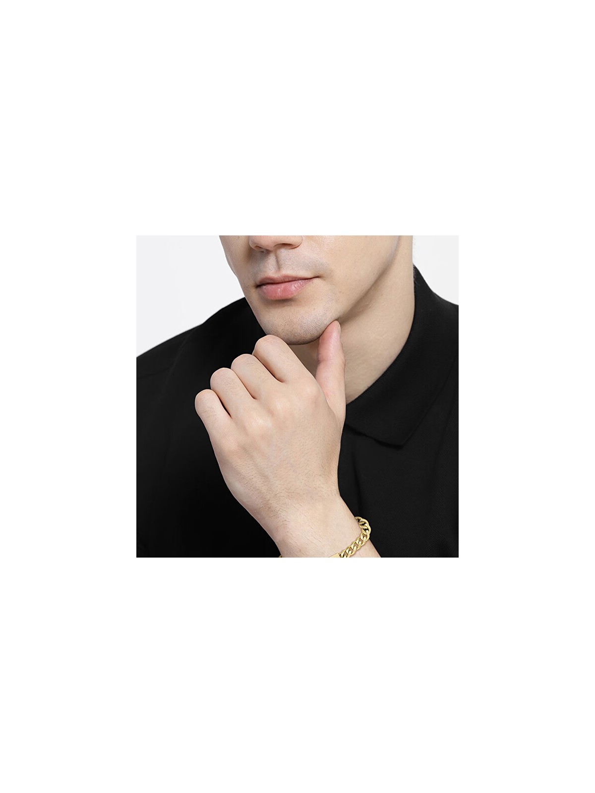 Hugo Boss Elegante bracciale placcato oro da uomo a maglie 1580403 - Lunghezza: 19 cm uomo