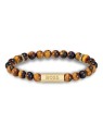 Hugo Boss Bracciale trendy con perline e sfera in occhio di tigre 1580661 - Lunghezza: 19 cm uomo