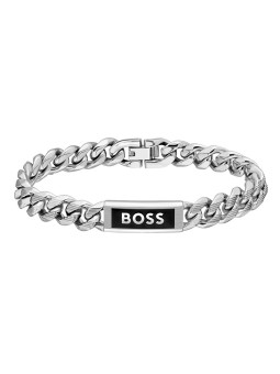 Hugo Boss Bracciale uomo in acciaio Kassy Emblem 1580679 - Lunghezza: 19 cm uomo