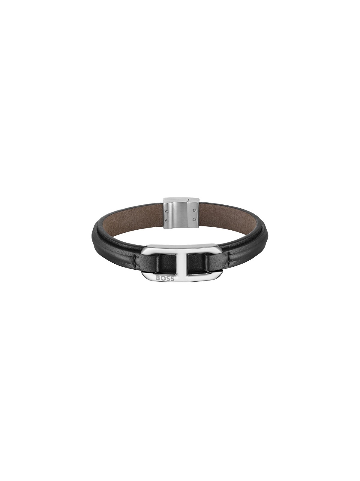 Hugo Boss Elegante bracciale in pelle nera Codice 1580783 - Lunghezza: 19 cm uomo