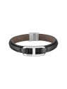 Hugo Boss Elegante bracciale in pelle nera Codice 1580783 - Lunghezza: 19 cm uomo
