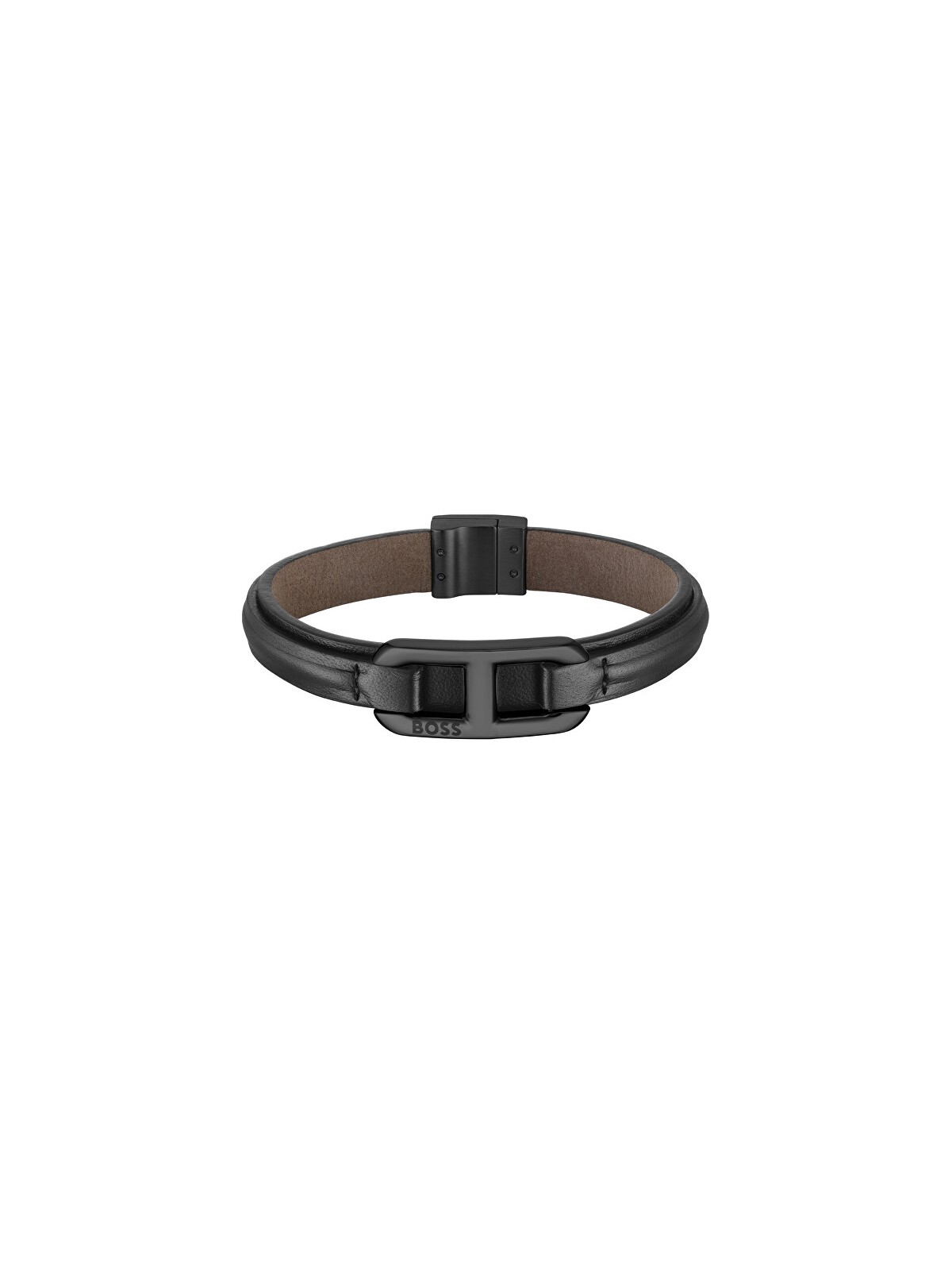 Hugo Boss Elegante bracciale in pelle nera Codice 1580784 - Lunghezza: 19 cm uomo
