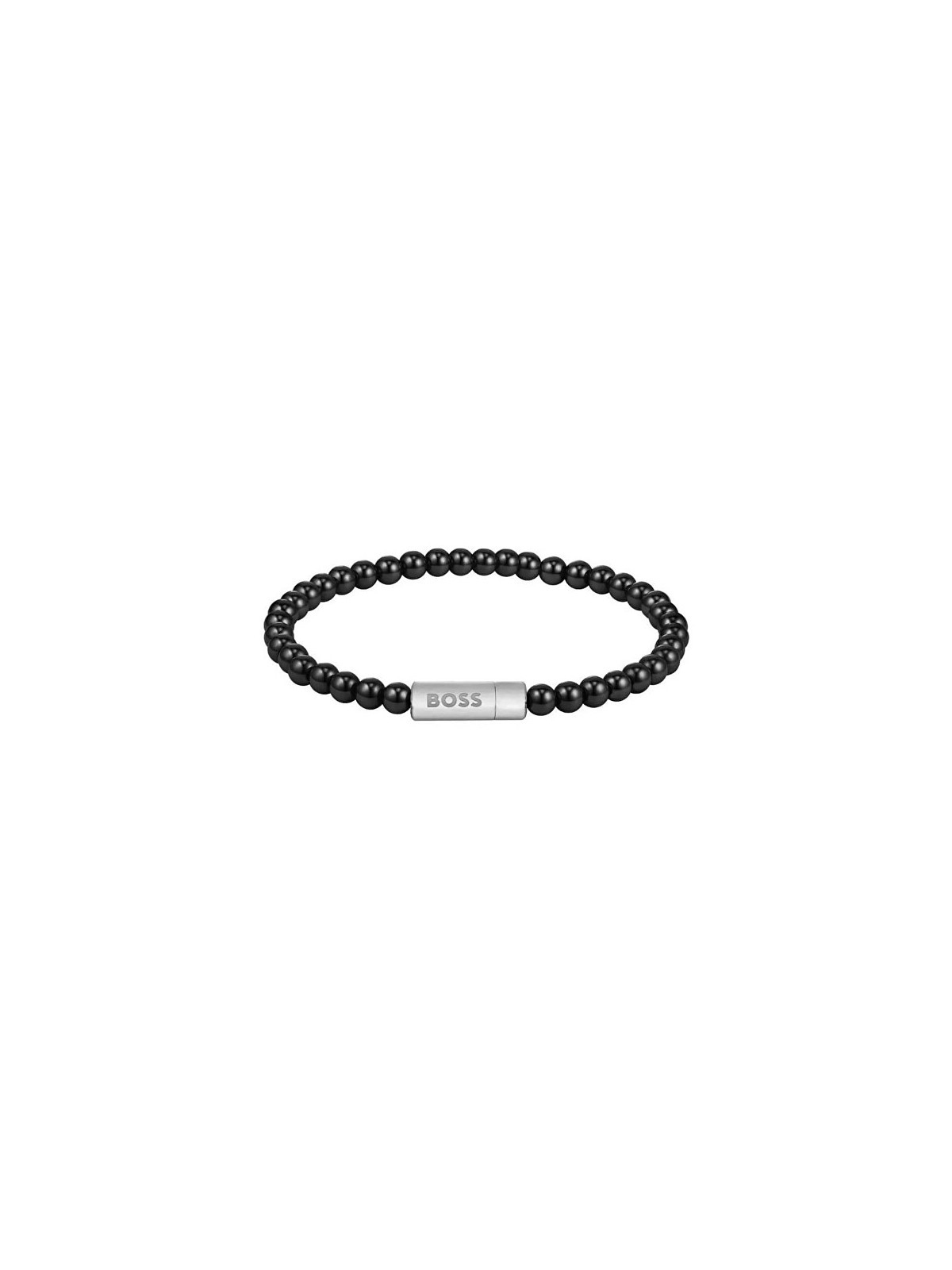 Hugo Boss Bracciale da uomo con perline e sfera di ematite 1580790 - Lunghezza: 19 cm uomo