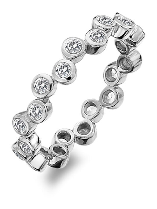Hot Diamonds Anello di lusso in argento con topazio e diamante Willow DR208 - Circonferenza: 59 mm donna