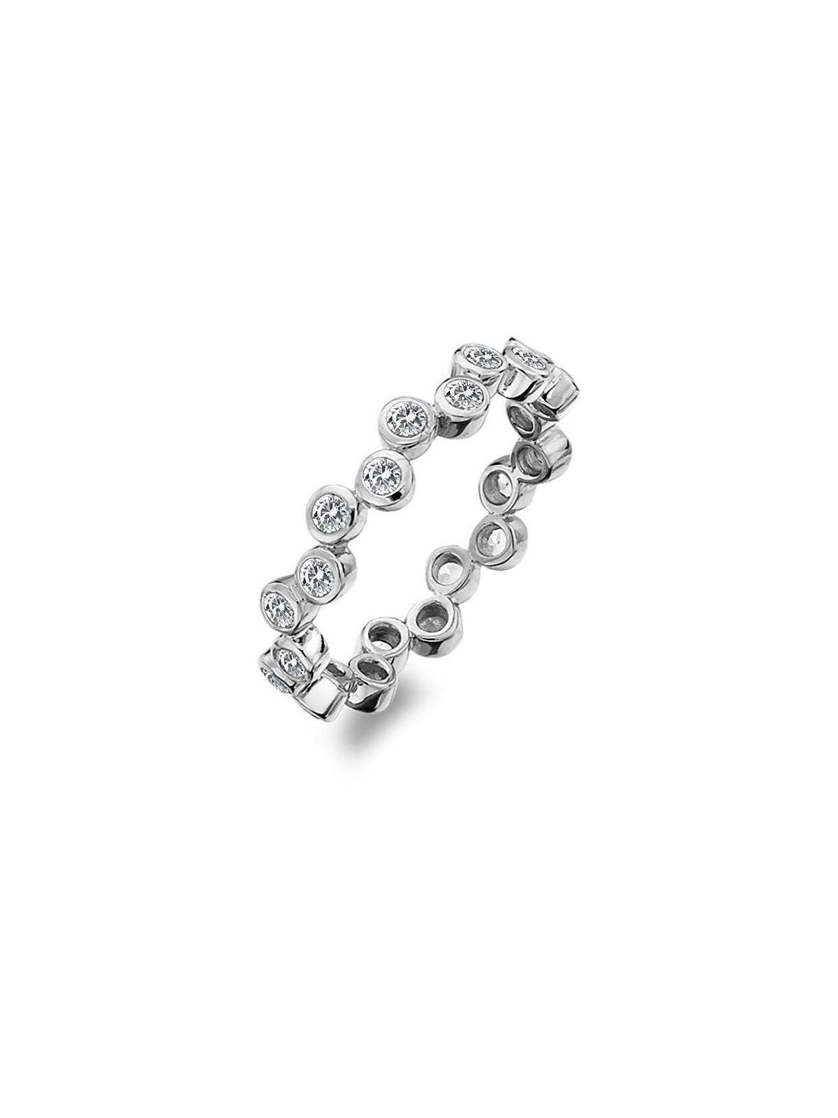 Hot Diamonds Anello di lusso in argento con topazio e diamante Willow DR208 - Circonferenza: 59 mm donna