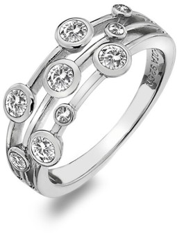 Hot Diamonds Anello di lusso in argento con topazio e diamante Willow DR207 - Diametro: 51 mm donna