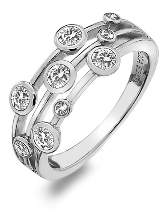 Hot Diamonds Anello di lusso in argento con topazio e diamante Willow DR207 - Diametro: 51 mm donna