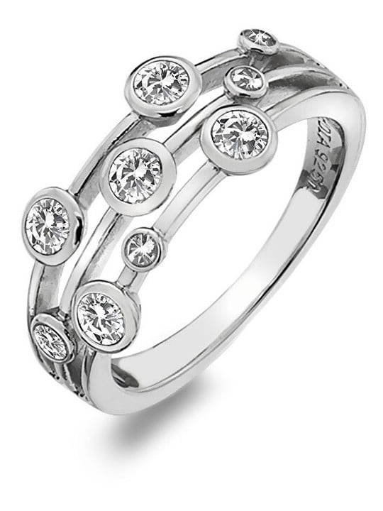 Hot Diamonds Anello di lusso in argento con topazio e diamante Willow DR207 - Circonferenza: 52 mm donna