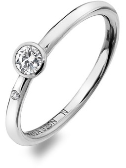 Hot Diamonds Anello di lusso in argento con topazio e diamante Willow DR206 - Diametro: 59 mm donna