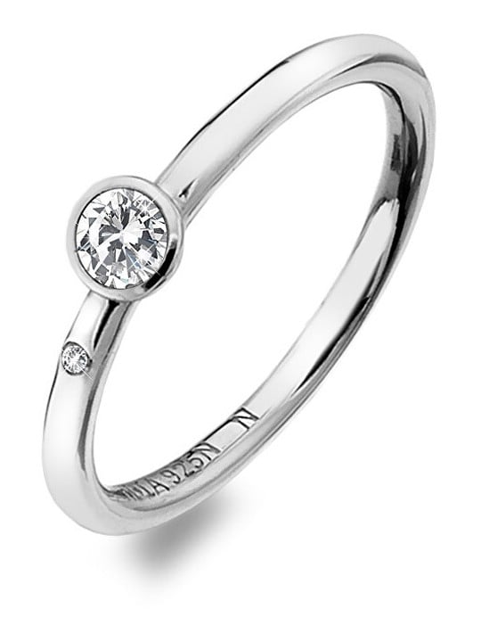 Hot Diamonds Anello di lusso in argento con topazio e diamante Willow DR206 - Diametro: 59 mm donna