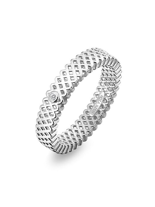 Hot Diamonds Anello di lusso in argento con diamante Quest Filigree DR222 - Circonferenza: 60 mm donna