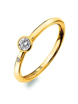 Hot Diamonds Anello di lusso placcato oro con topazio e diamante Gemstone DR293 - Circonferenza: 55 mm donna