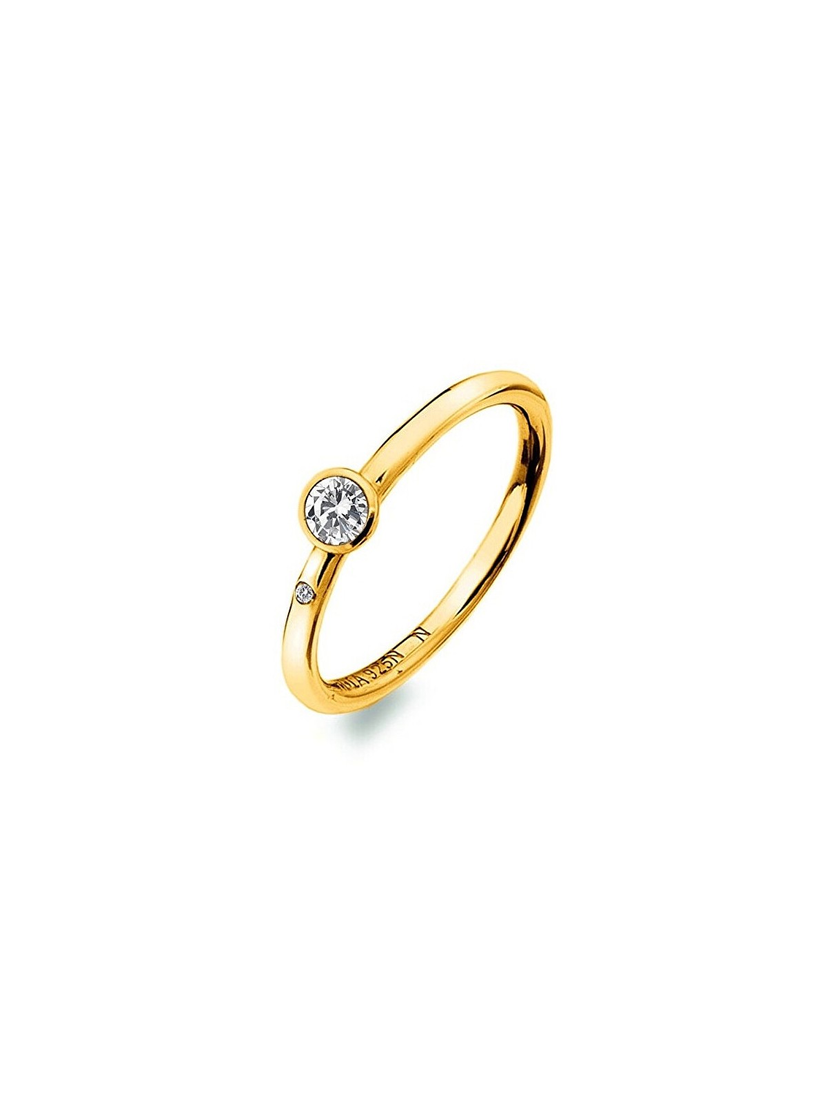 Hot Diamonds Anello di lusso placcato oro con topazio e diamante Gemstone DR293 - Circonferenza: 55 mm donna