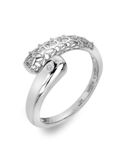 Hot Diamonds Anello asimmetrico in argento con diamante Aster DR307 - Circonferenza: 60 mm donna