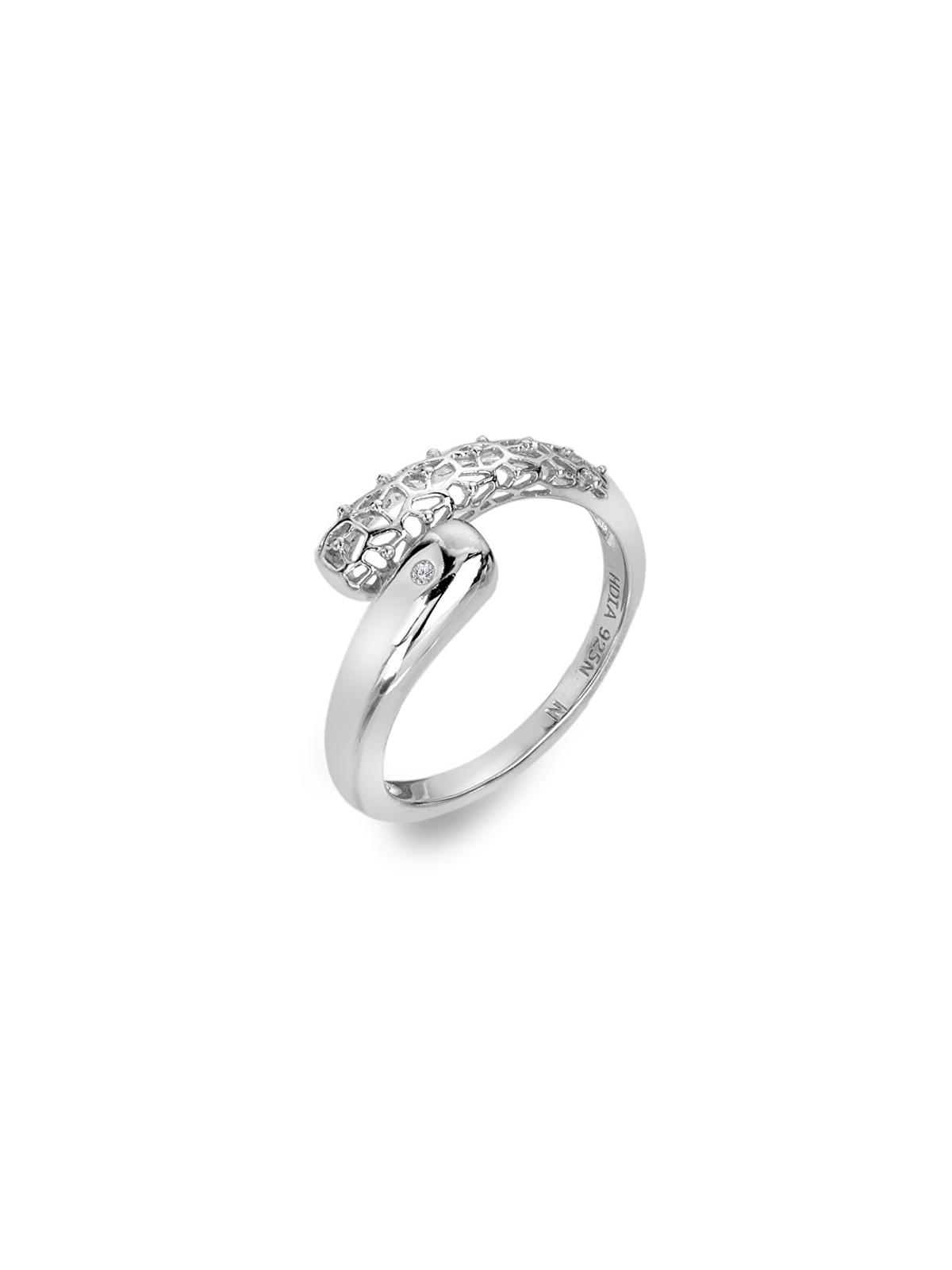 Hot Diamonds Anello asimmetrico in argento con diamante Aster DR307 - Circonferenza: 60 mm donna