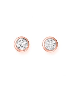 JVD Orecchini a lobo in bronzo pregiato con zirconi SVLE1517XH2RO - Diametro: 0.7 cm donna