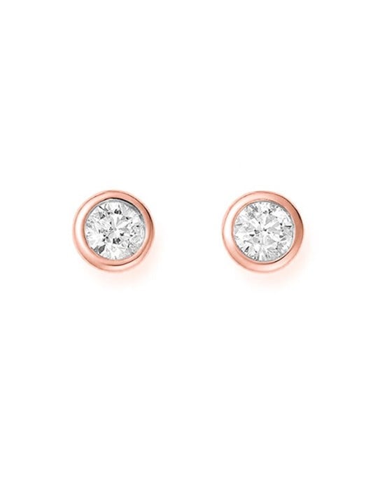 JVD Orecchini a lobo in bronzo pregiato con zirconi SVLE1517XH2RO - Diametro: 0.7 cm donna