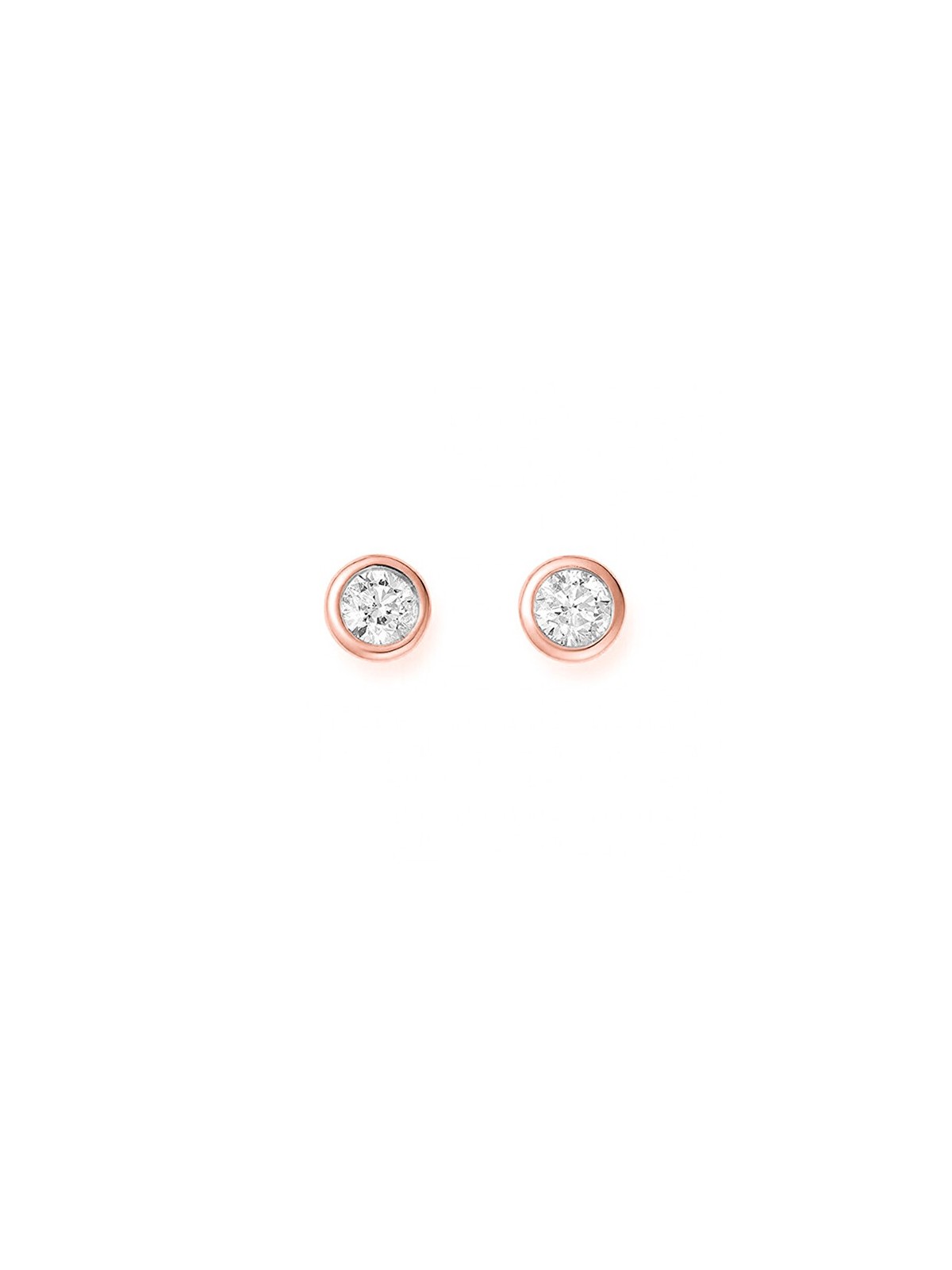 JVD Orecchini a lobo in bronzo pregiato con zirconi SVLE1517XH2RO - Diametro: 0.7 cm donna