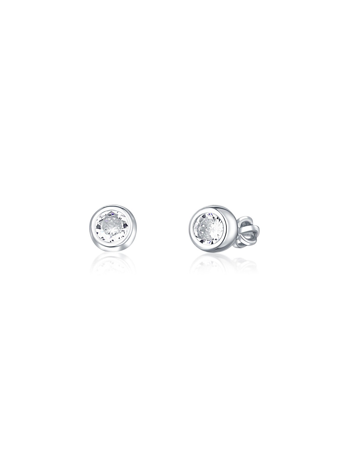 JVD Orecchini a lobo in argento pregiato con zirconi SVLE1517XH2BI - Diametro: 0.7 cm donna