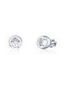 JVD Orecchini a lobo in argento pregiato con zirconi SVLE1517XH2BI - Diametro: 0.7 cm donna