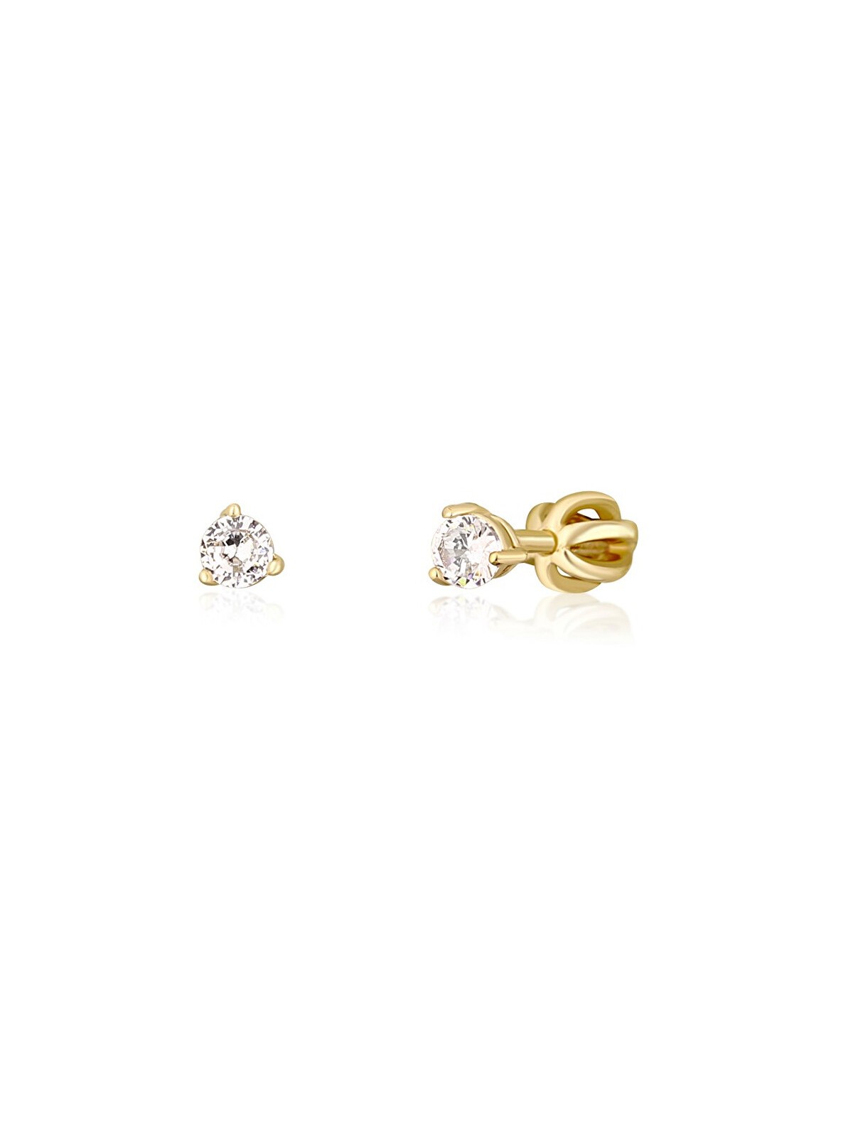 JVD Deliziosi orecchini a bottone placcati oro con zirconi SVLE1501XH2GO - Diametro: 0.5 cm donna
