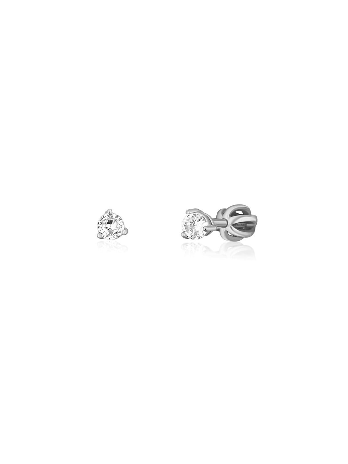 JVD Deliziosi orecchini a bottone in argento con zirconi SVLE1501XH2BI - Diametro: 0.3 cm donna