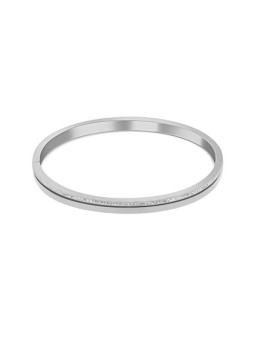 JVD Affascinante bracciale in acciaio con zirconi SSSB0057XI8BI - Diametro: 6,5 cm donna