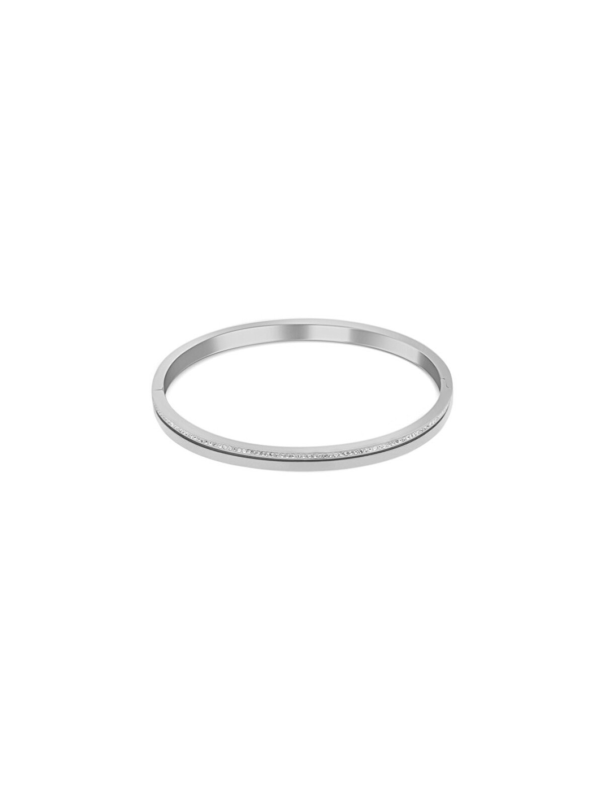 JVD Affascinante bracciale in acciaio con zirconi SSSB0057XI8BI - Diametro: 6,5 cm donna