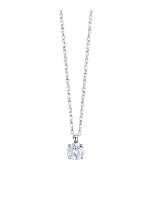 Luca Barra Collana da donna in acciaio con cristallo trasparente CK2135/6/7 - Diametro: 0,7 cm donna